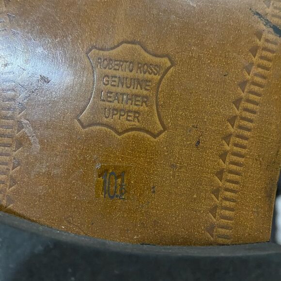 Roberto Rossi Italian Genuine Leather Square Toe Lace Up Dress Shoes Size 10.5M - Picture 6 of 7